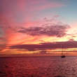 Sunset vanaf de  boot